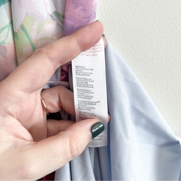 Yumi Dress Floral Maxi Front Tie Lined Flowy Back Zip Women's 6 - Picture 5 of 9